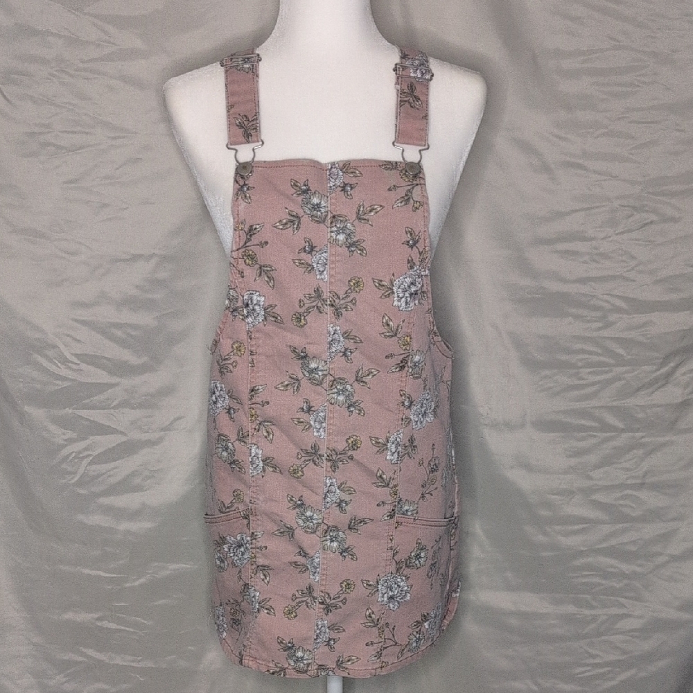 No Boundaries Floral Pink Overall Dress